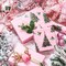 WRAPAHOLIC Reversible Pink Christmas Wrapping Paper - Mini Roll - 17 Inch x 33 Feet - Pink Christmas Tree Wrapping Paper for Holiday, Party Celebration